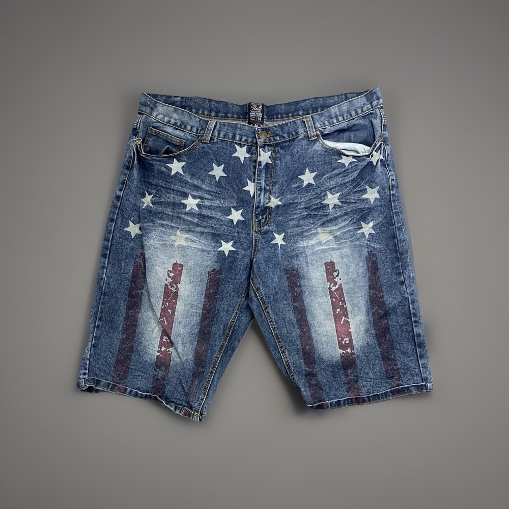 Thrill Shorts Mens 46 Blue Denim "PATROIT" Distress  Jean - Skater